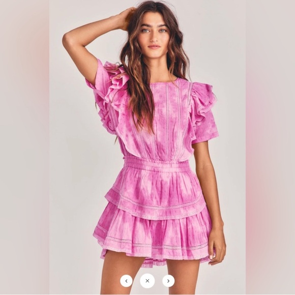 LoveShackFancy  Pink Natasha Mini Dress - Picture 2 of 4